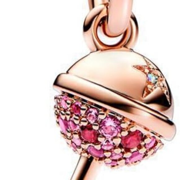 Sterling Silver Charm Bead for Bracelets Necklaces Cubic Zirconia Jewelry - Picture 1 of 5